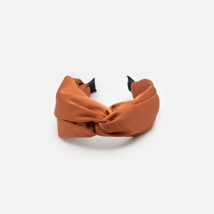 Rust headband with pleated bow