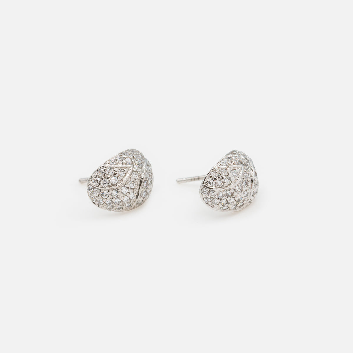 15mm stud earrings in sterling silver with stones