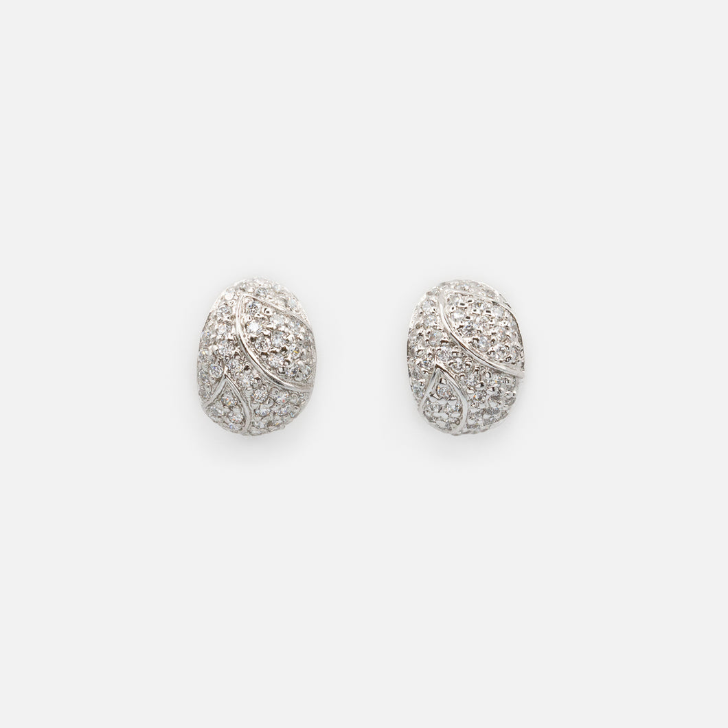 Boucles d'oreilles fixes 15mm en argent sterling avec pierres