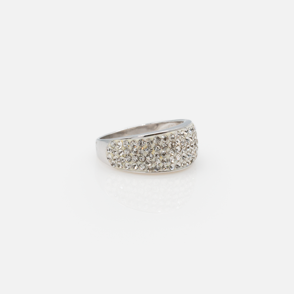 Load image into Gallery viewer, Large sterling silver ring with zircons
