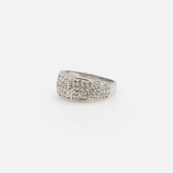 Load image into Gallery viewer, Large sterling silver ring with zircons
