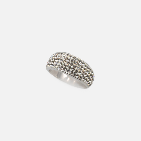 Load image into Gallery viewer, Large sterling silver ring with zircons
