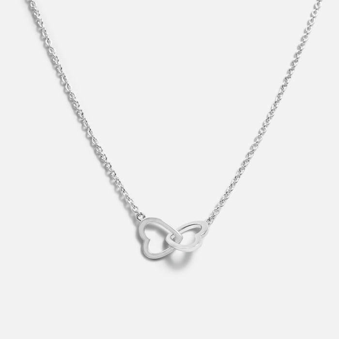 Collier coeur à coeur en argent sterling
