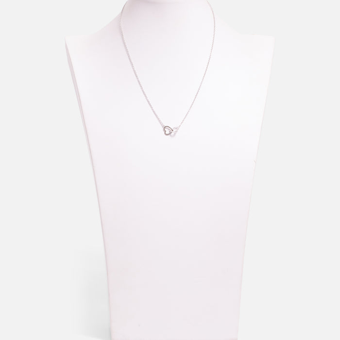 Collier coeur à coeur en argent sterling