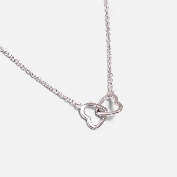 Collier coeur à coeur en argent sterling