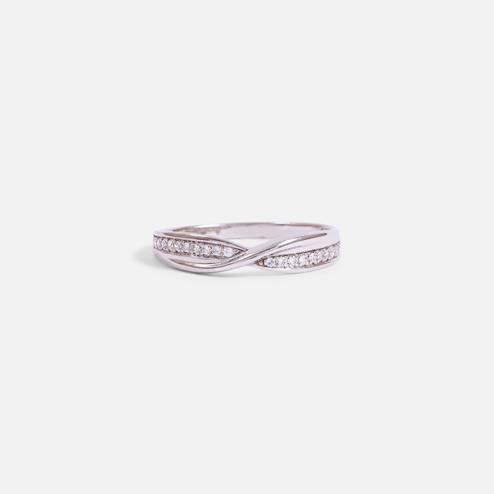 Bague croisée en argent sterling avec pierres