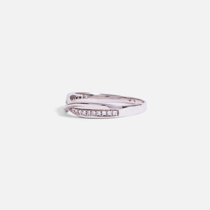 Bague croisée en argent sterling avec pierres