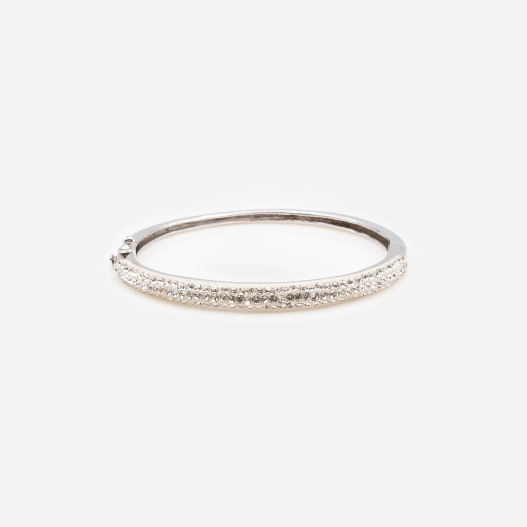 Bracelet rigide avec zircons en argent sterling