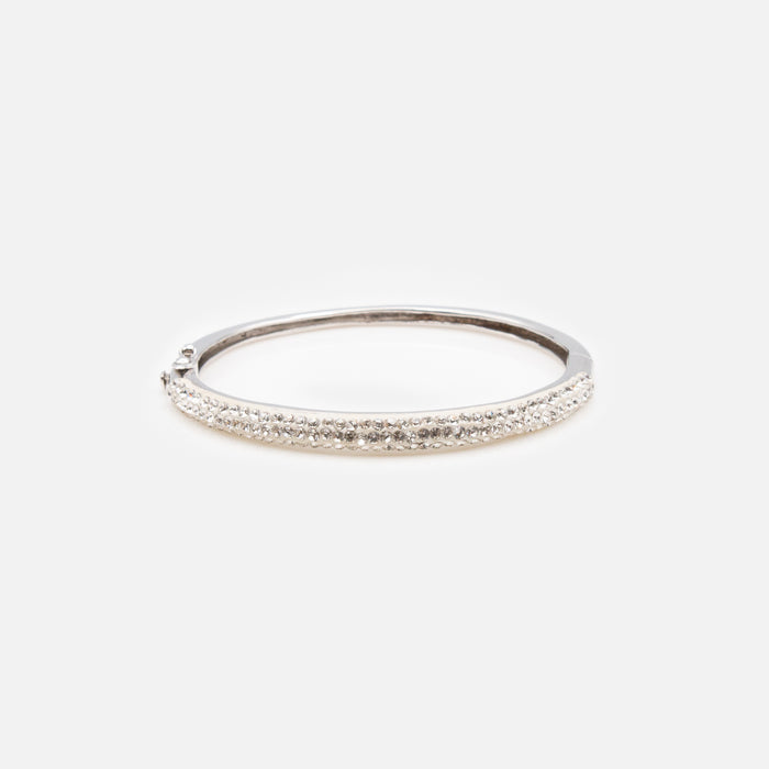 Bracelet rigide avec zircons en argent sterling
