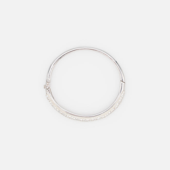 Bracelet rigide avec zircons en argent sterling