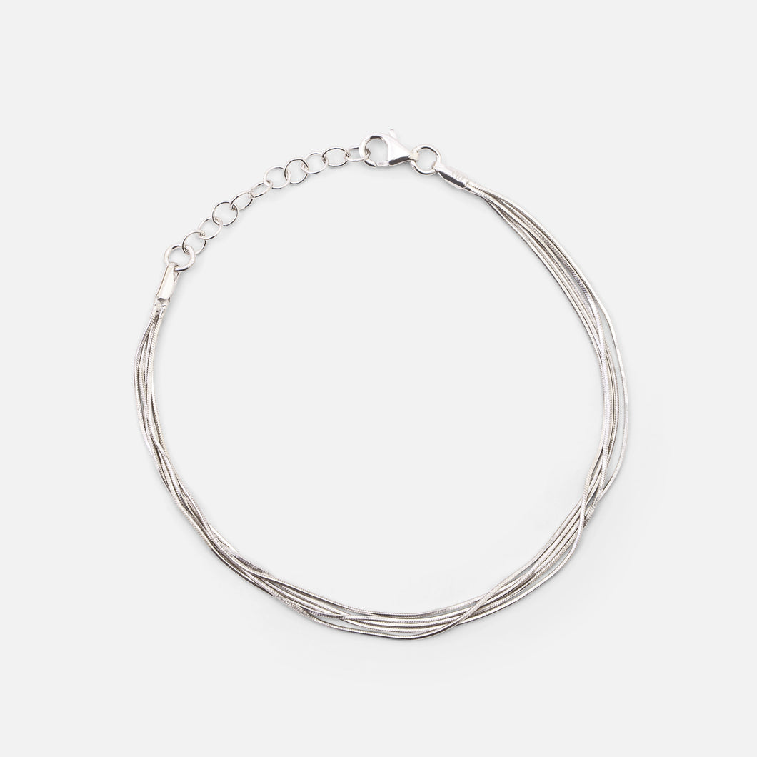 Bracelet multi-rangs en argent sterling