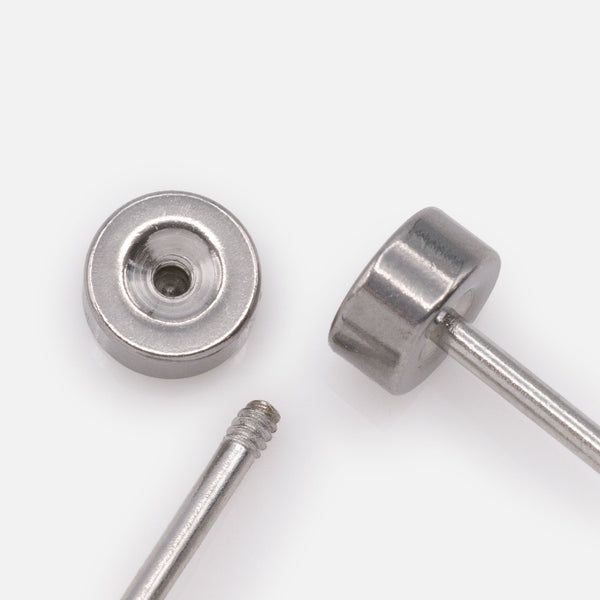 Charger l&#39;image dans la galerie, Mini boucles d&#39;oreilles argentées en acier inoxydable avec perle 3 mm
