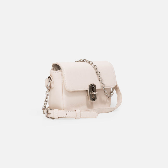 Sac à main blanc bandoulière avec poignée en chaîne