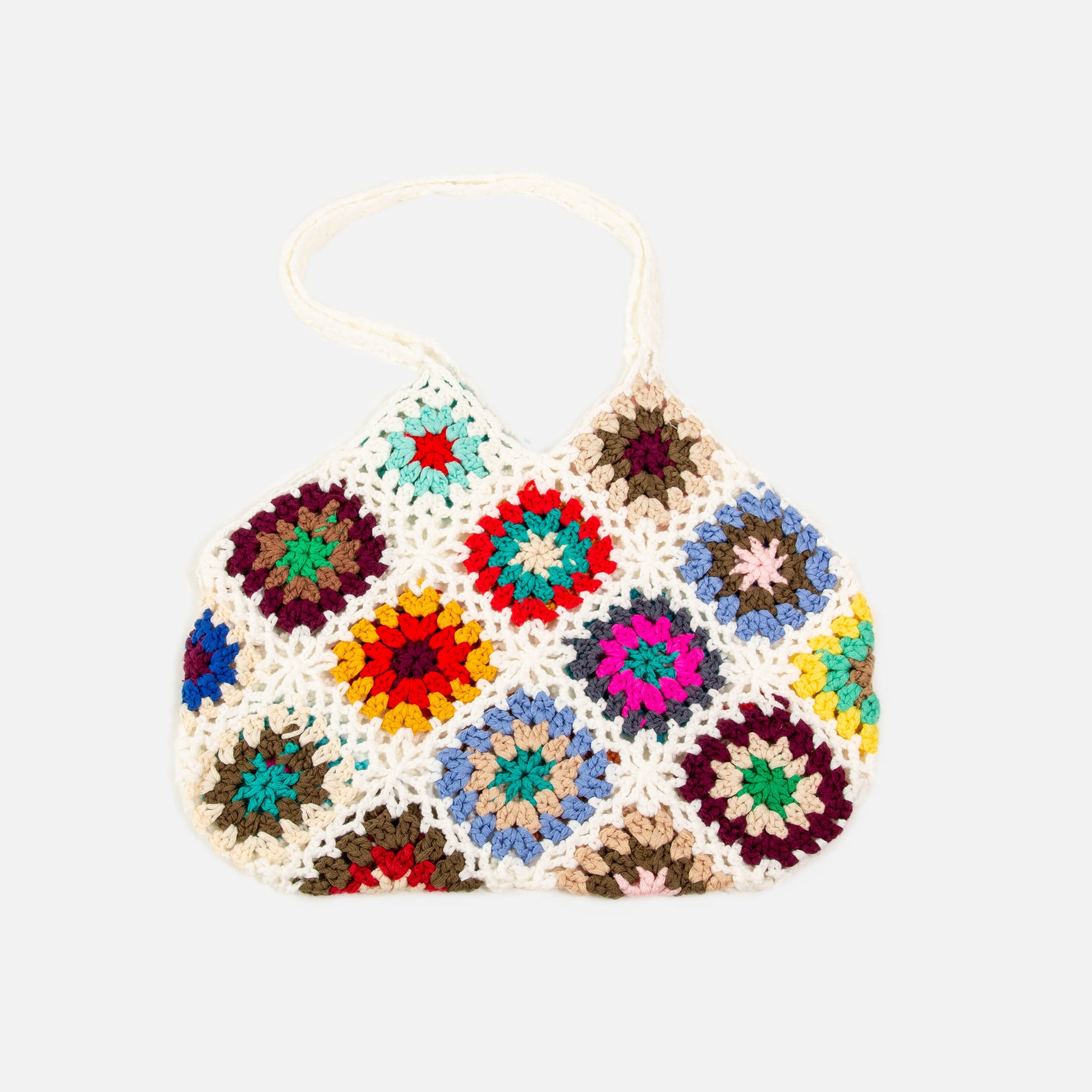 White crochet beach bag