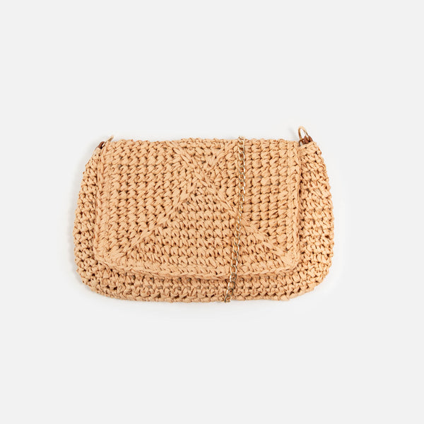 Load image into Gallery viewer, Beige straw handbag
