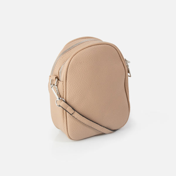 Load image into Gallery viewer, Beige dome crossbody handbag
