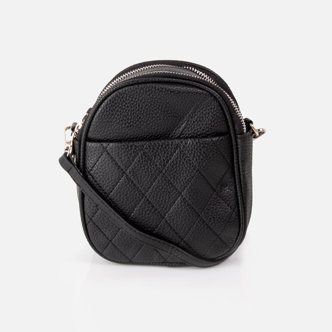 Black Dome Crossbody Handbag