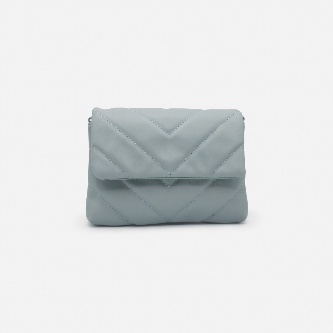 Blue quilted shoulder bag