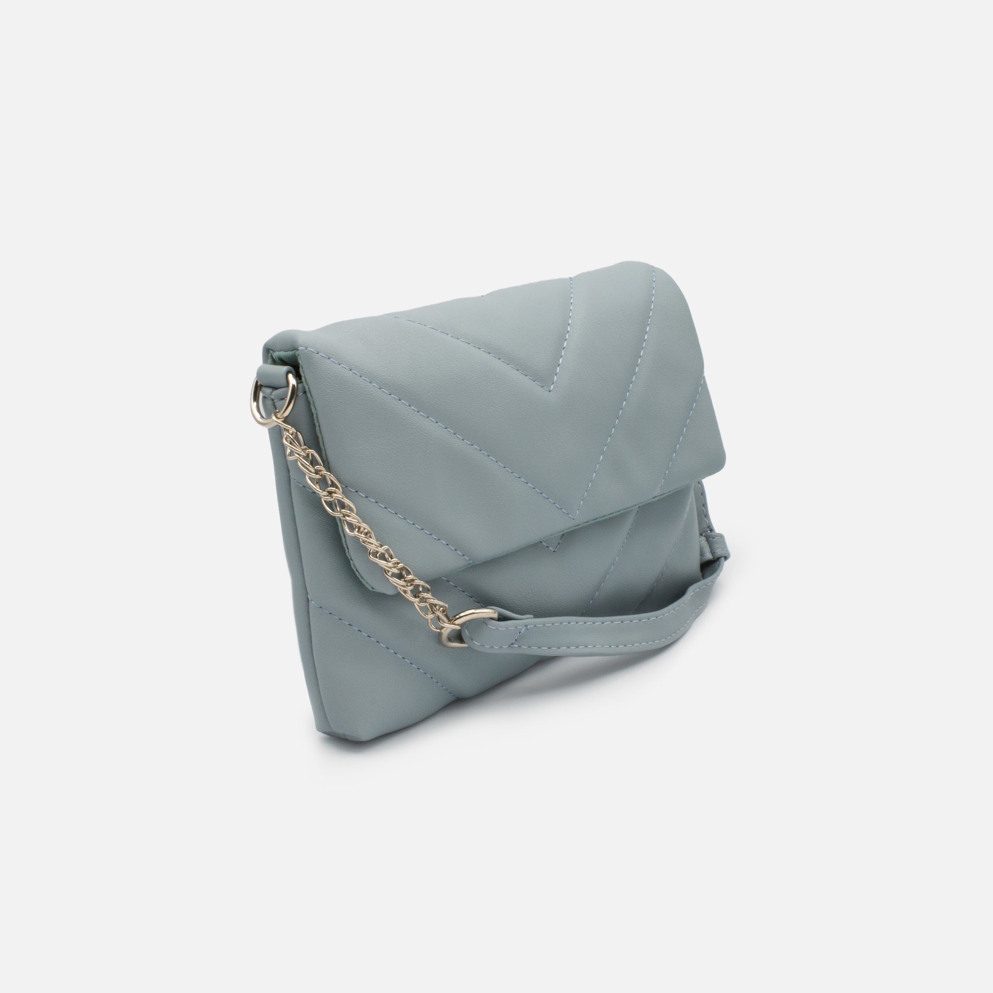 Blue quilted shoulder bag