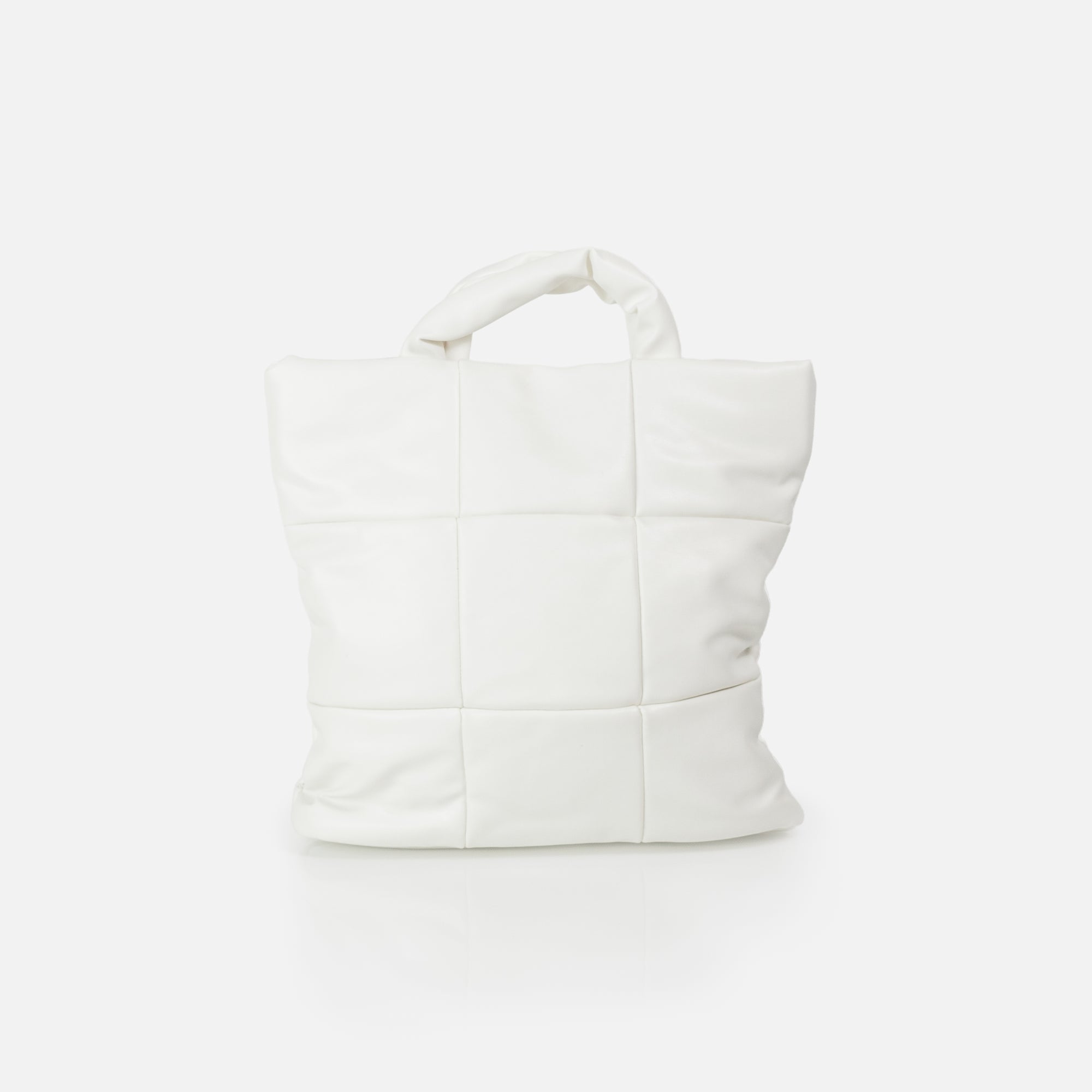 Ivory Quilted Square Tote Bag