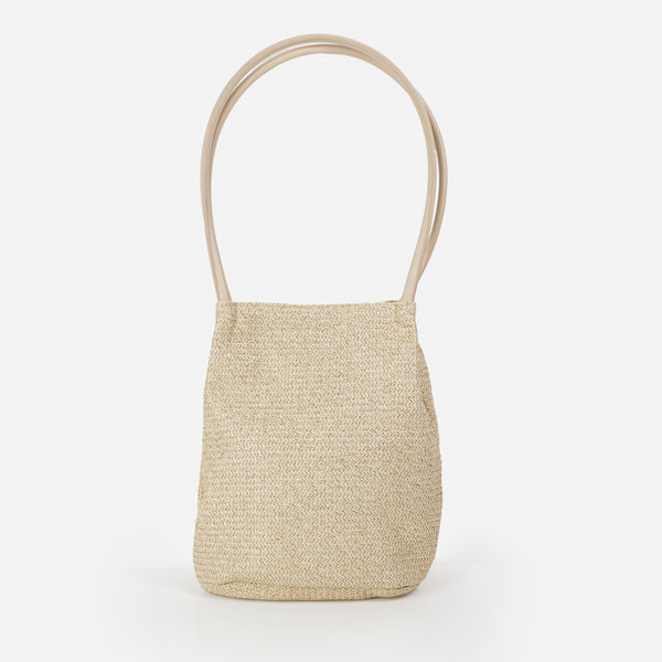 Load image into Gallery viewer, Straw tote bag with large rigid handles
