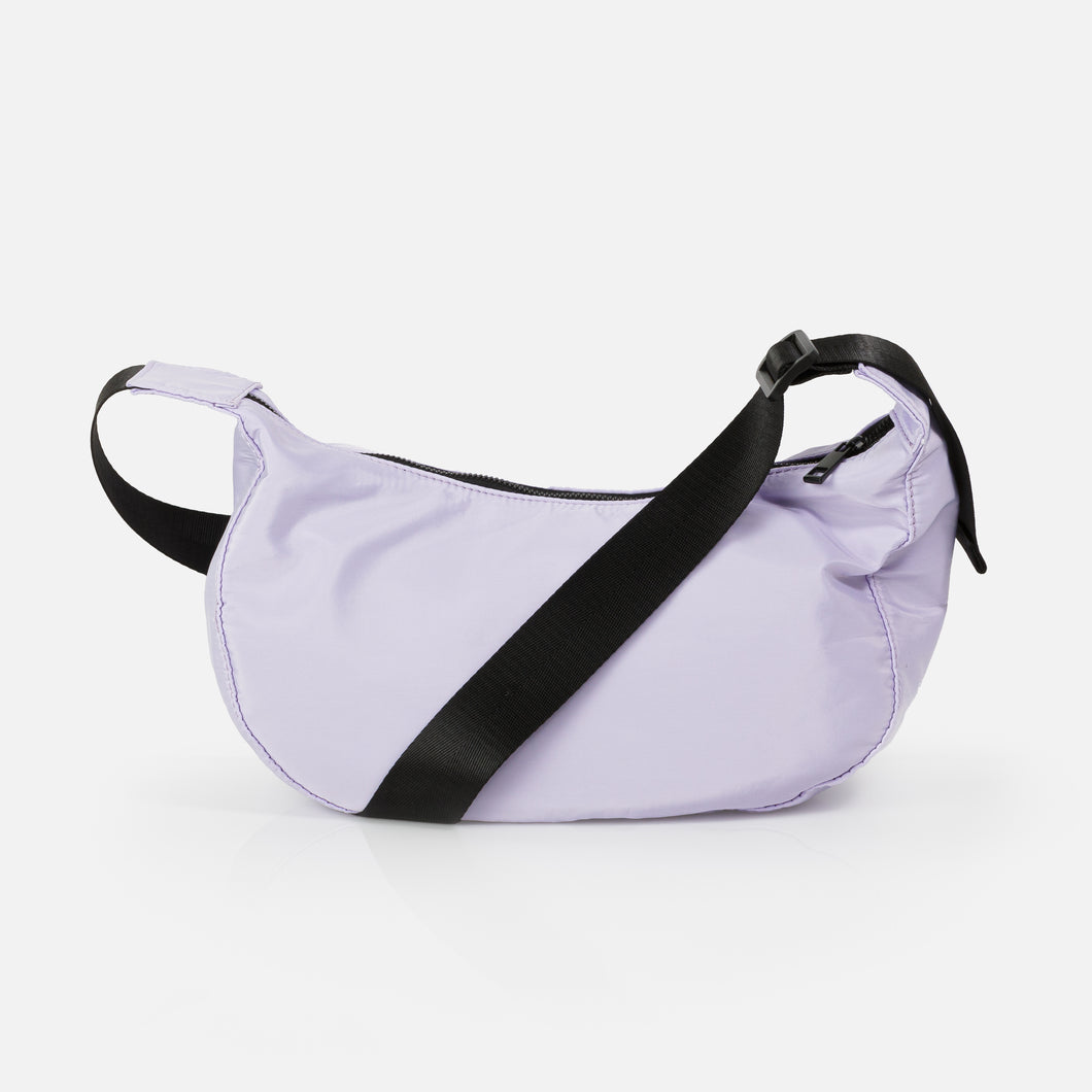 Lilac crescent moon canvas handbag