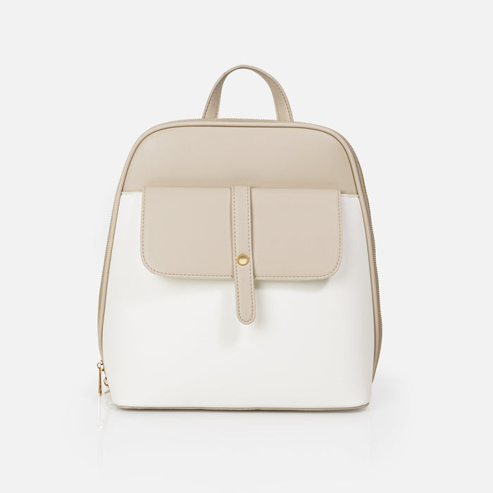 Sac à dos ivoire et beige en PU