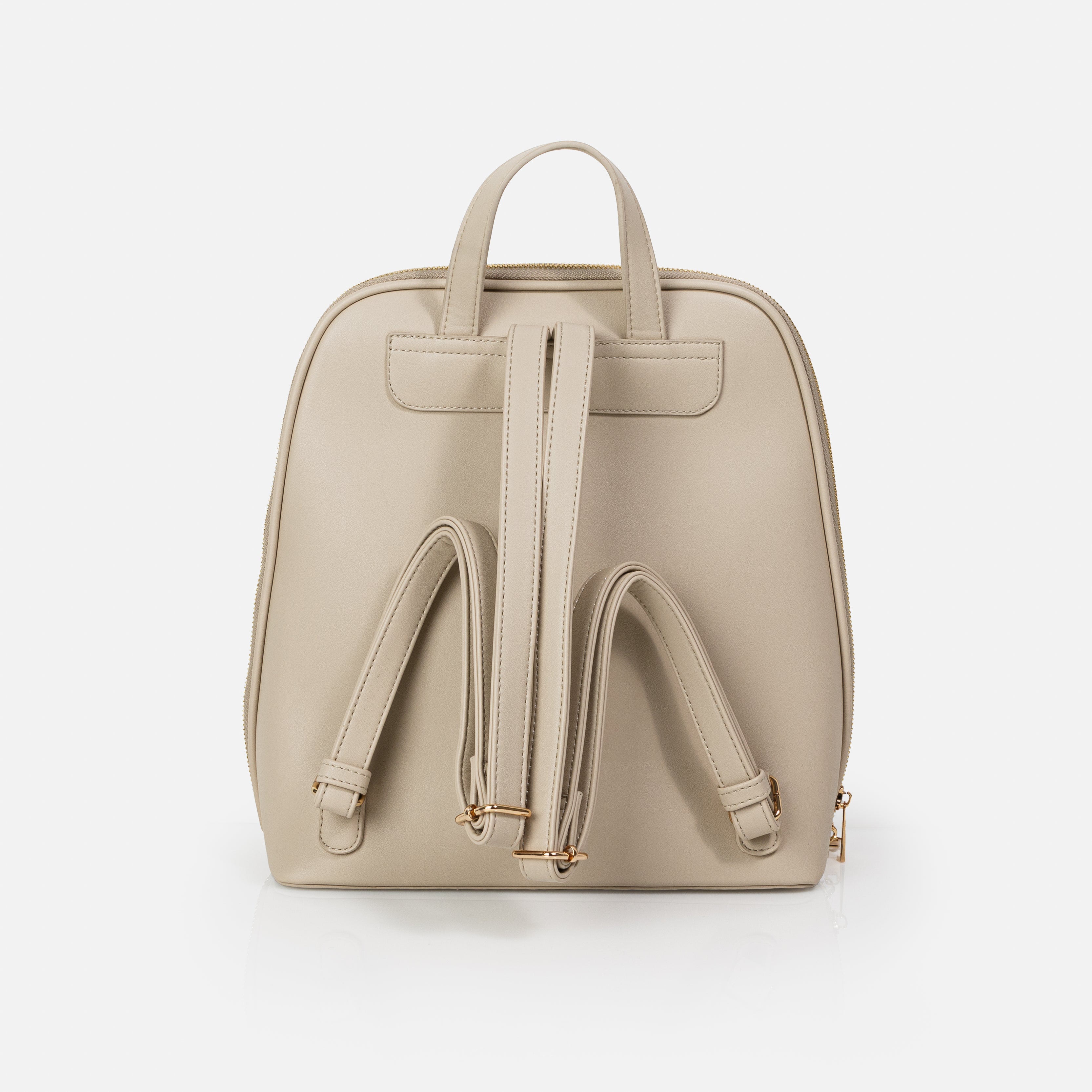 Ivory and beige PU backpack