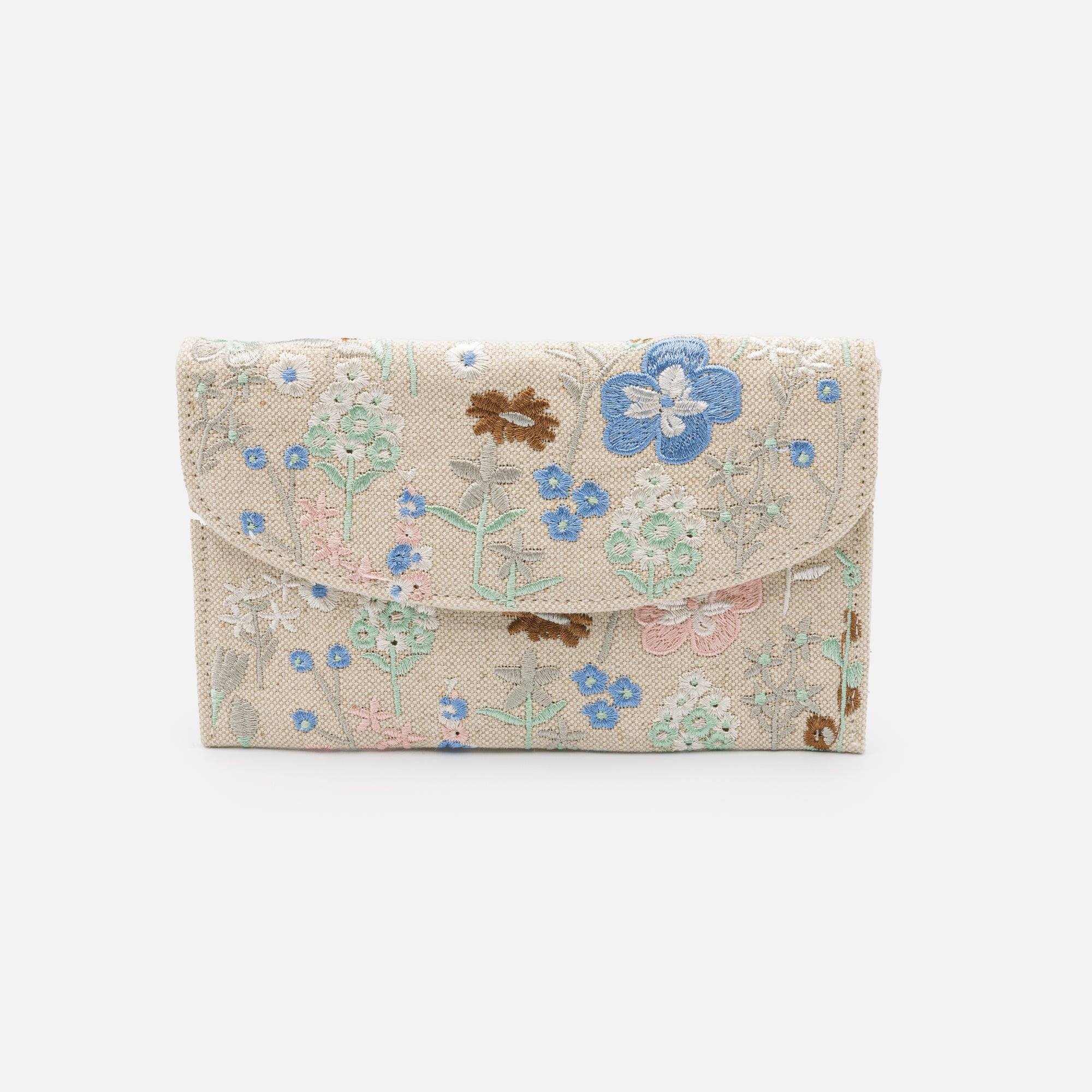 Petite pochette à fleurs brodées