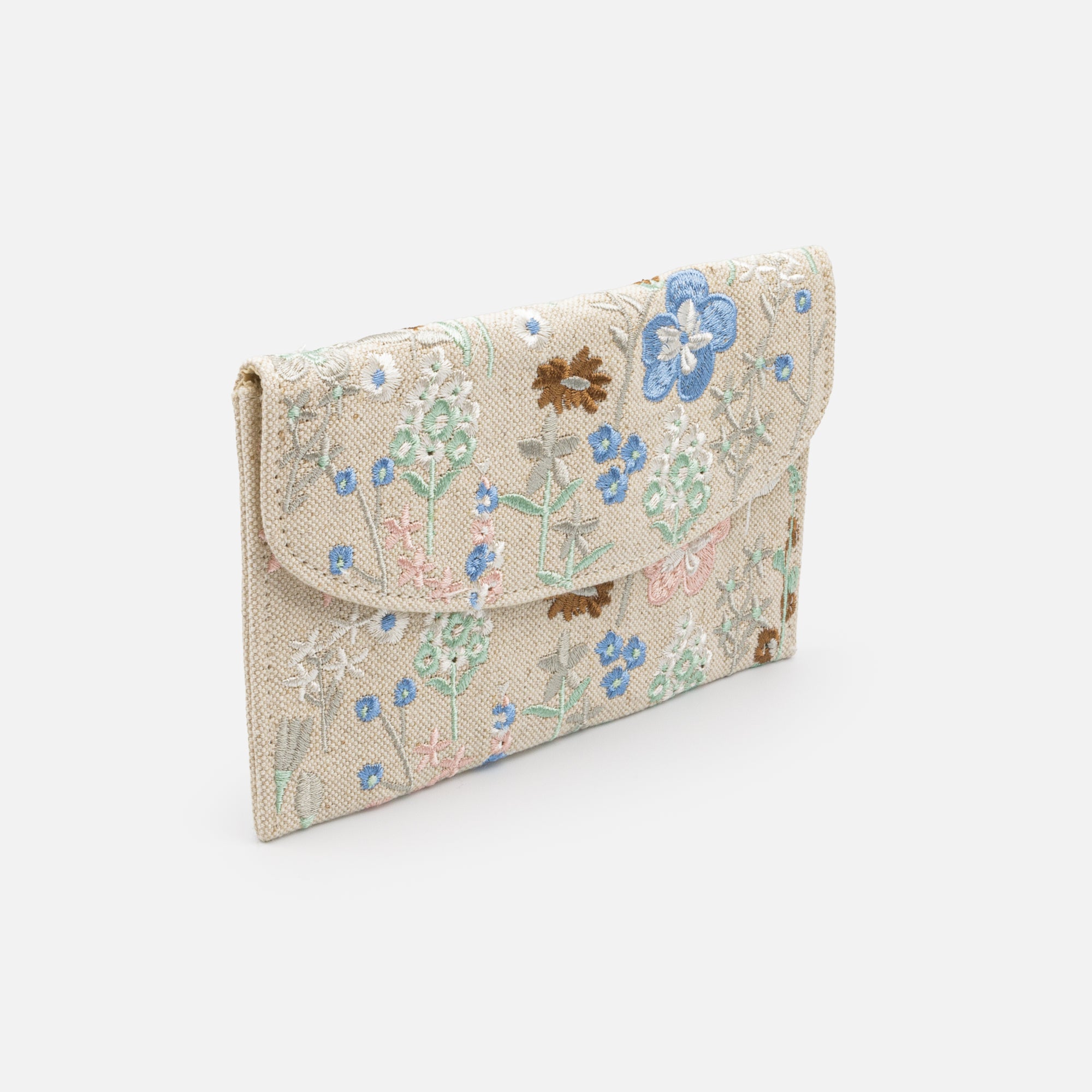 Petite pochette à fleurs brodées