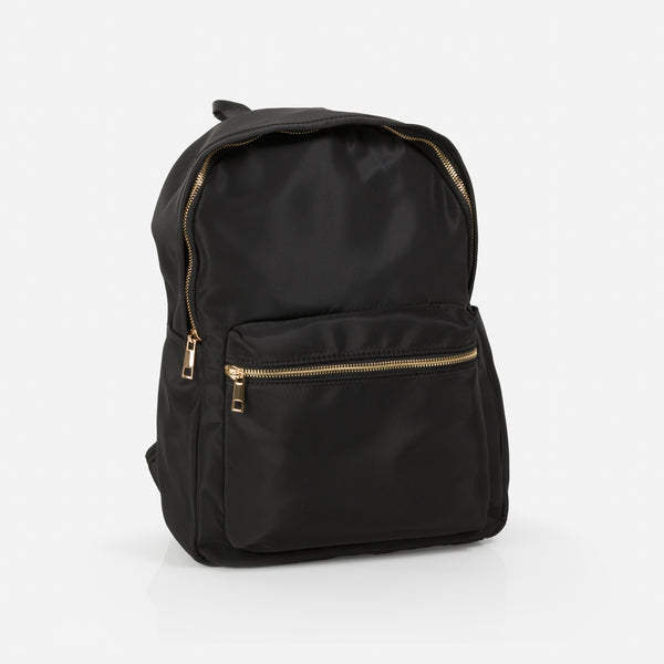 Load image into Gallery viewer, Black canvas backpack
