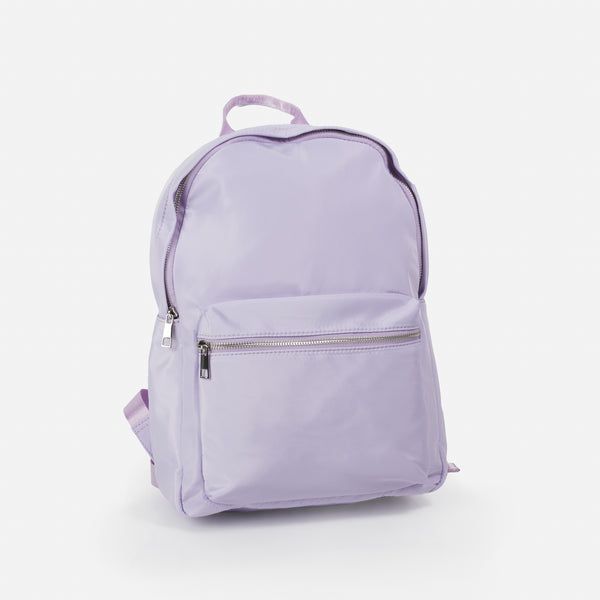 Load image into Gallery viewer, Lilac canvas backpack
