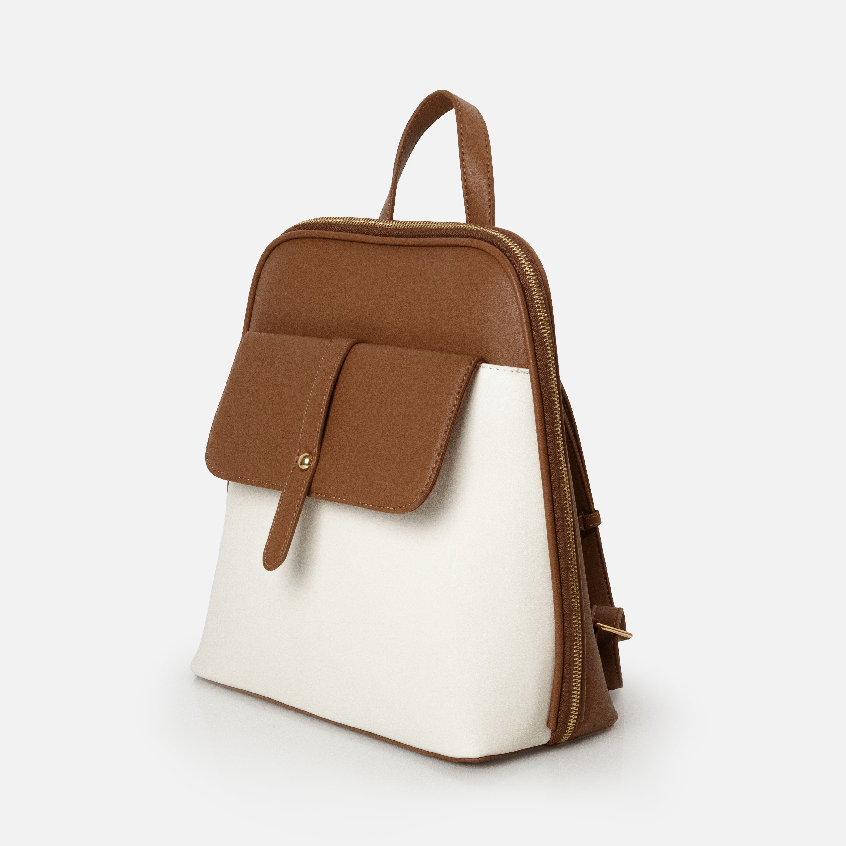 Ivory and caramel backpack