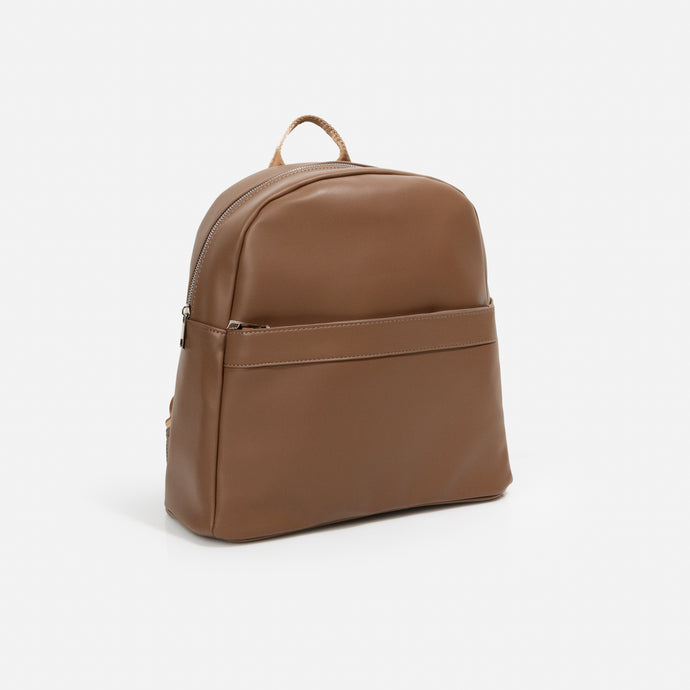 Sac à dos brun pâle avec sangles en nylon