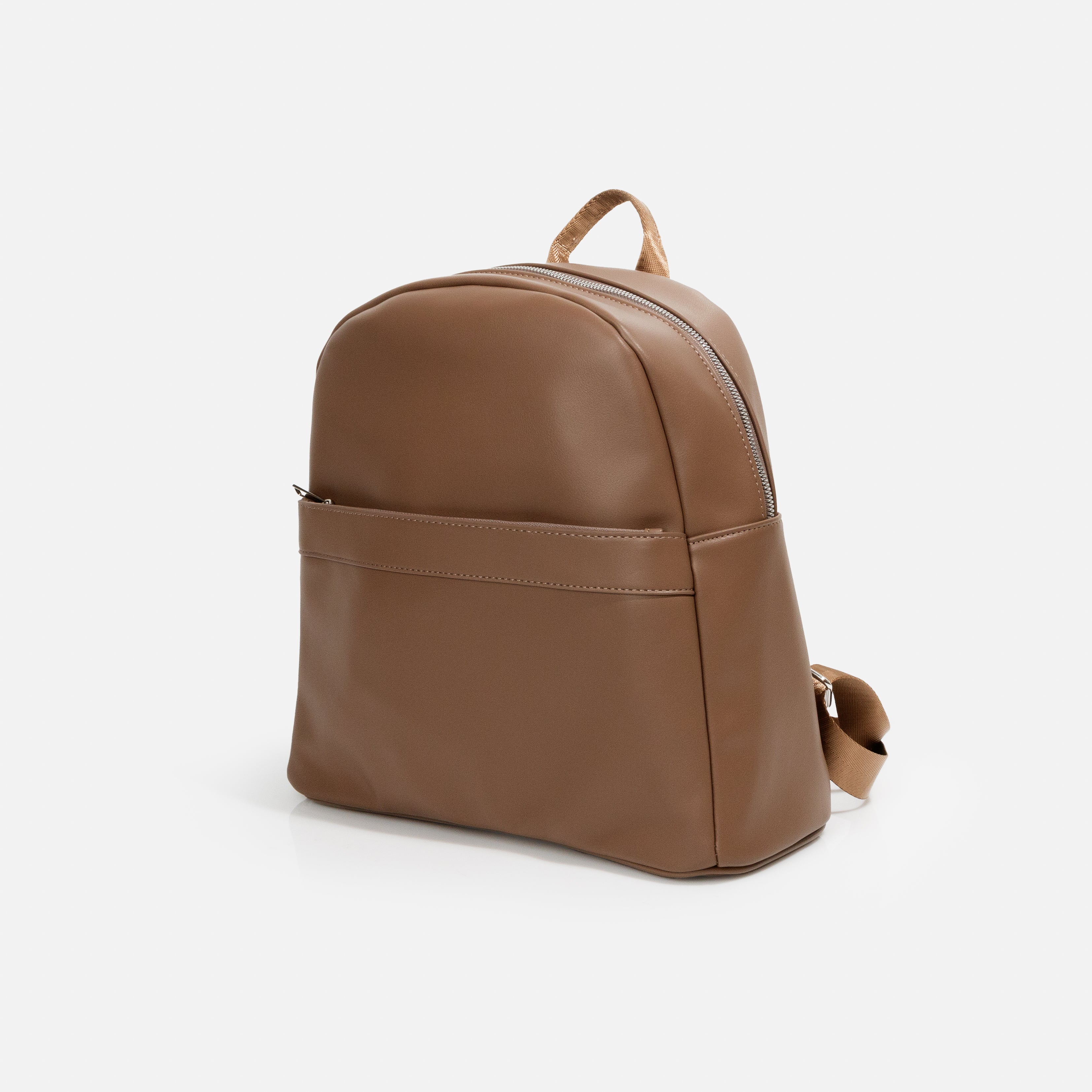 Light brown backpack with nylon straps