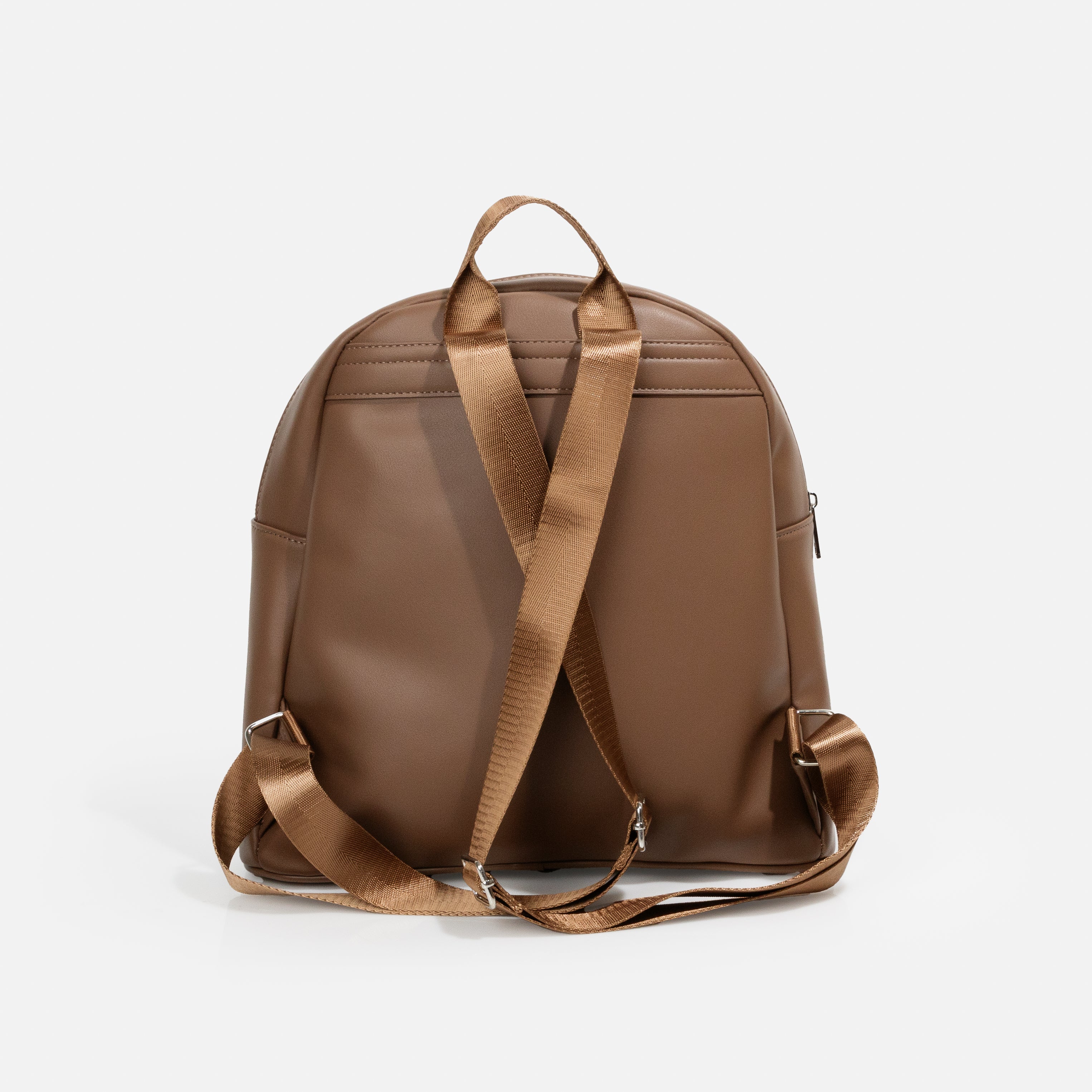 Light brown backpack with nylon straps