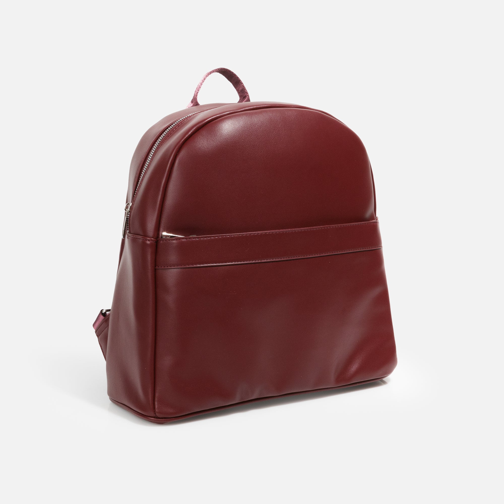 Wine red backpack with nylon straps