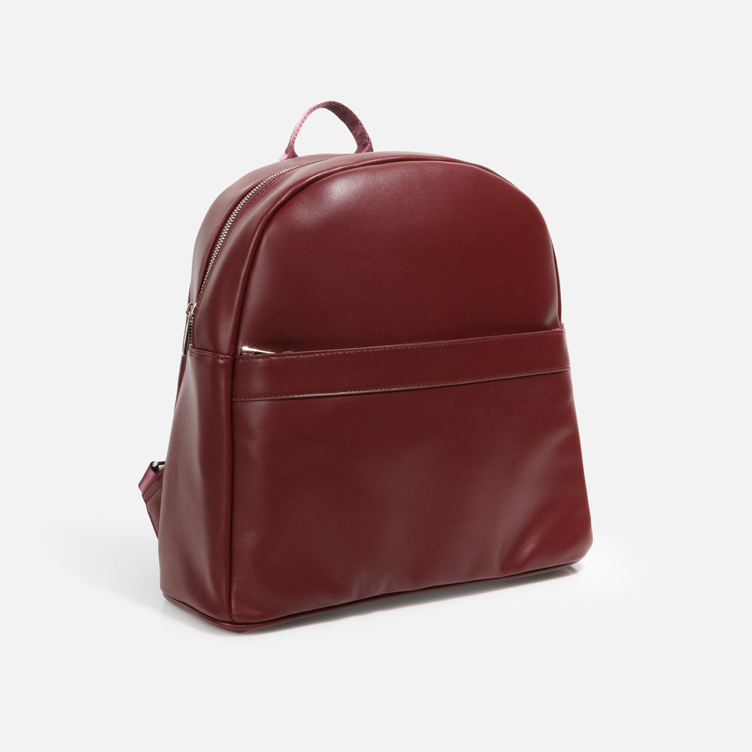 Wine red backpack with nylon straps