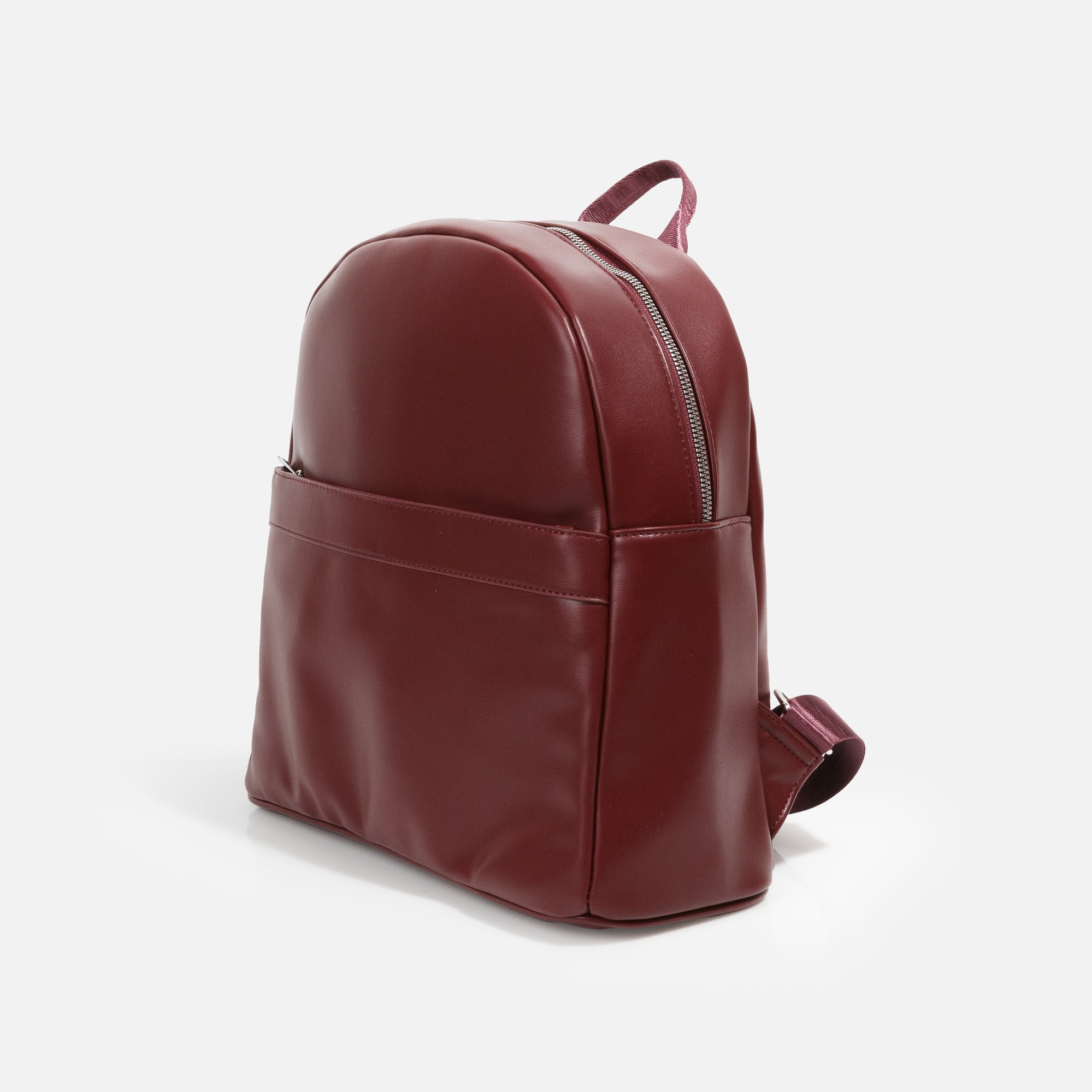 Wine red backpack with nylon straps