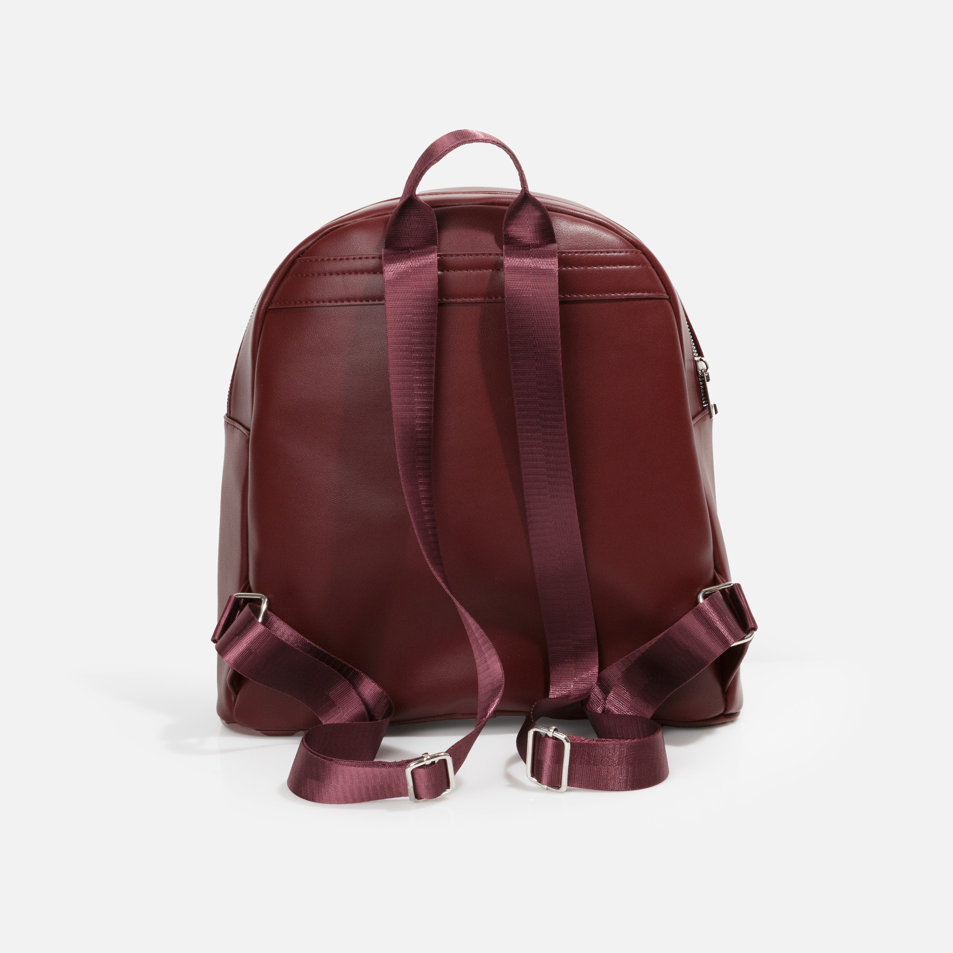 Wine red backpack with nylon straps
