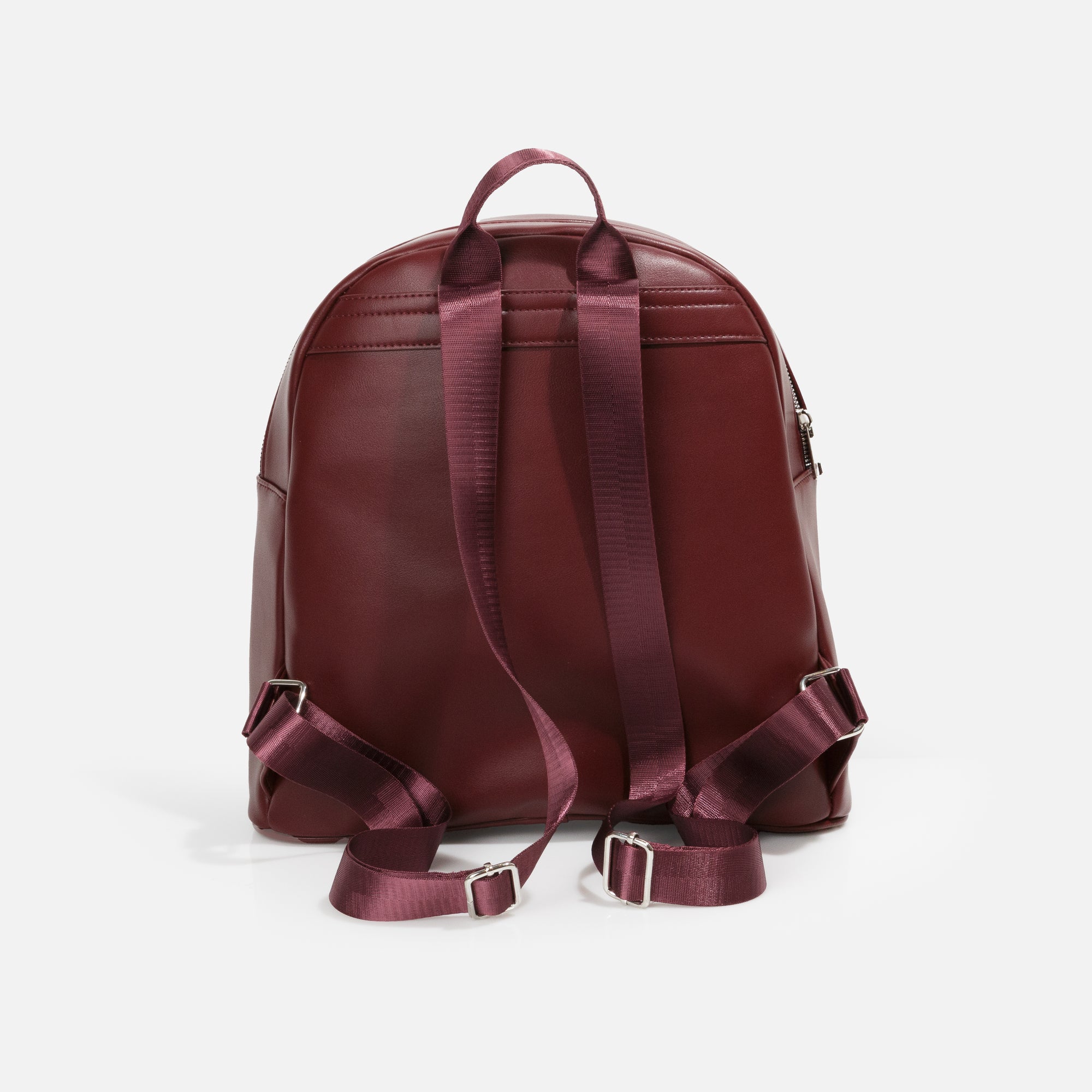 Wine red backpack with nylon straps