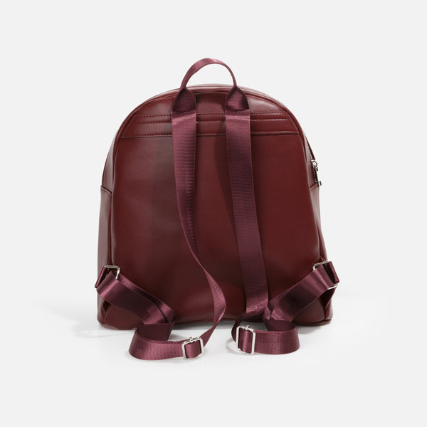 Load image into Gallery viewer, Wine red backpack with nylon straps

