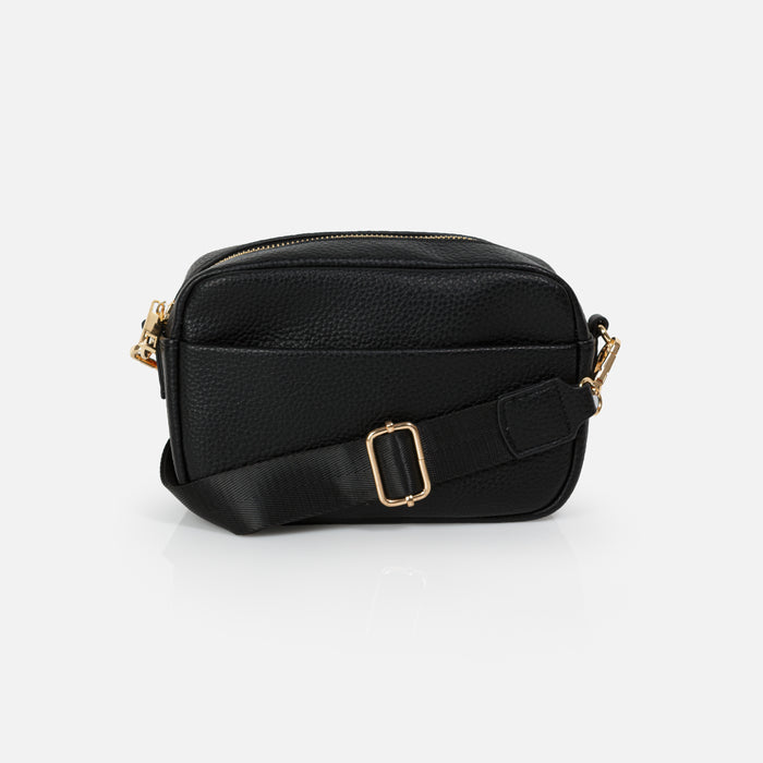 Sac bandoulière noir avec sangle en nylon
