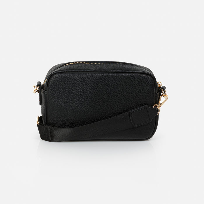 Sac bandoulière noir avec sangle en nylon