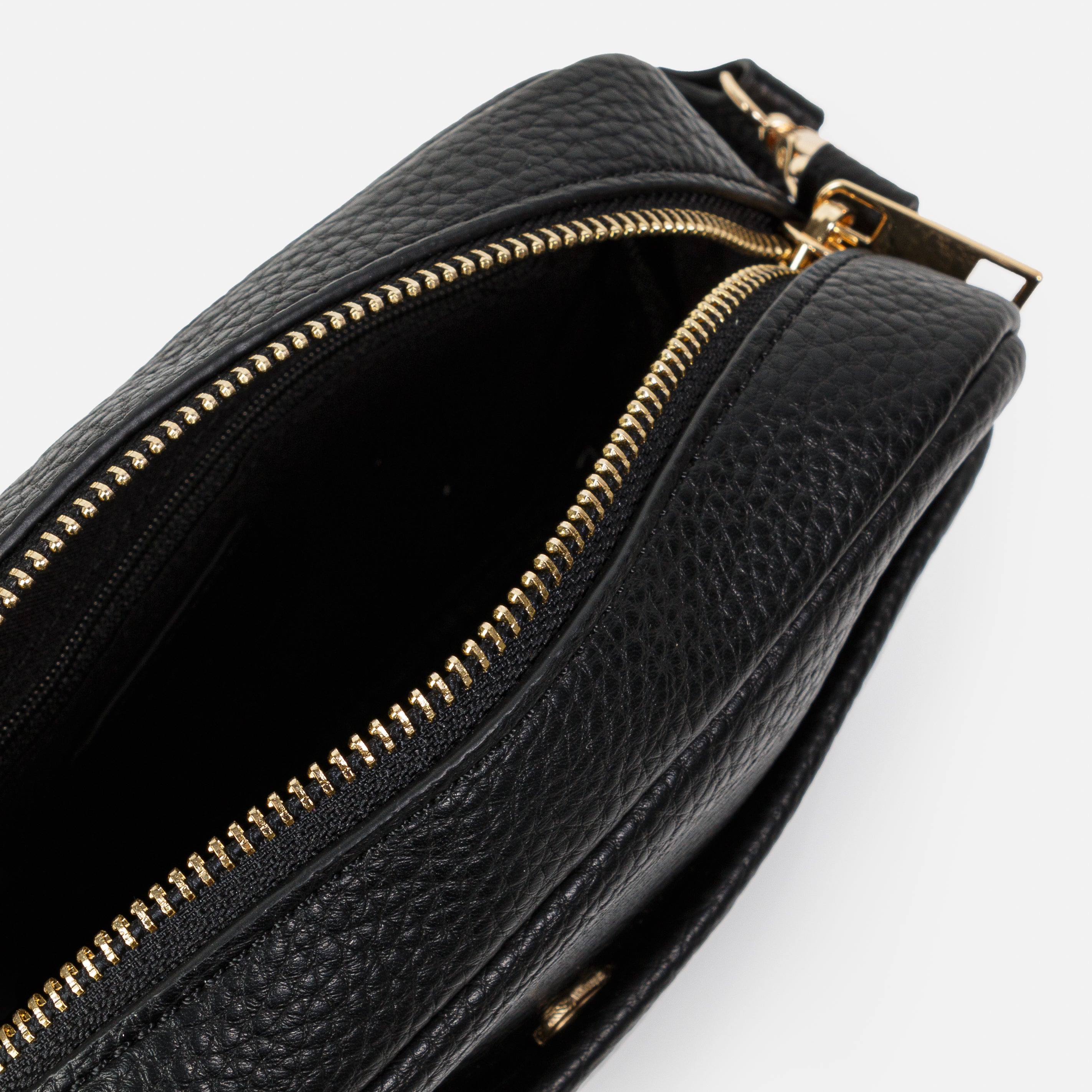 Black shoulder bag with nylon strap