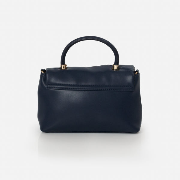 Load image into Gallery viewer, Navy quilted handbag with removable strap
