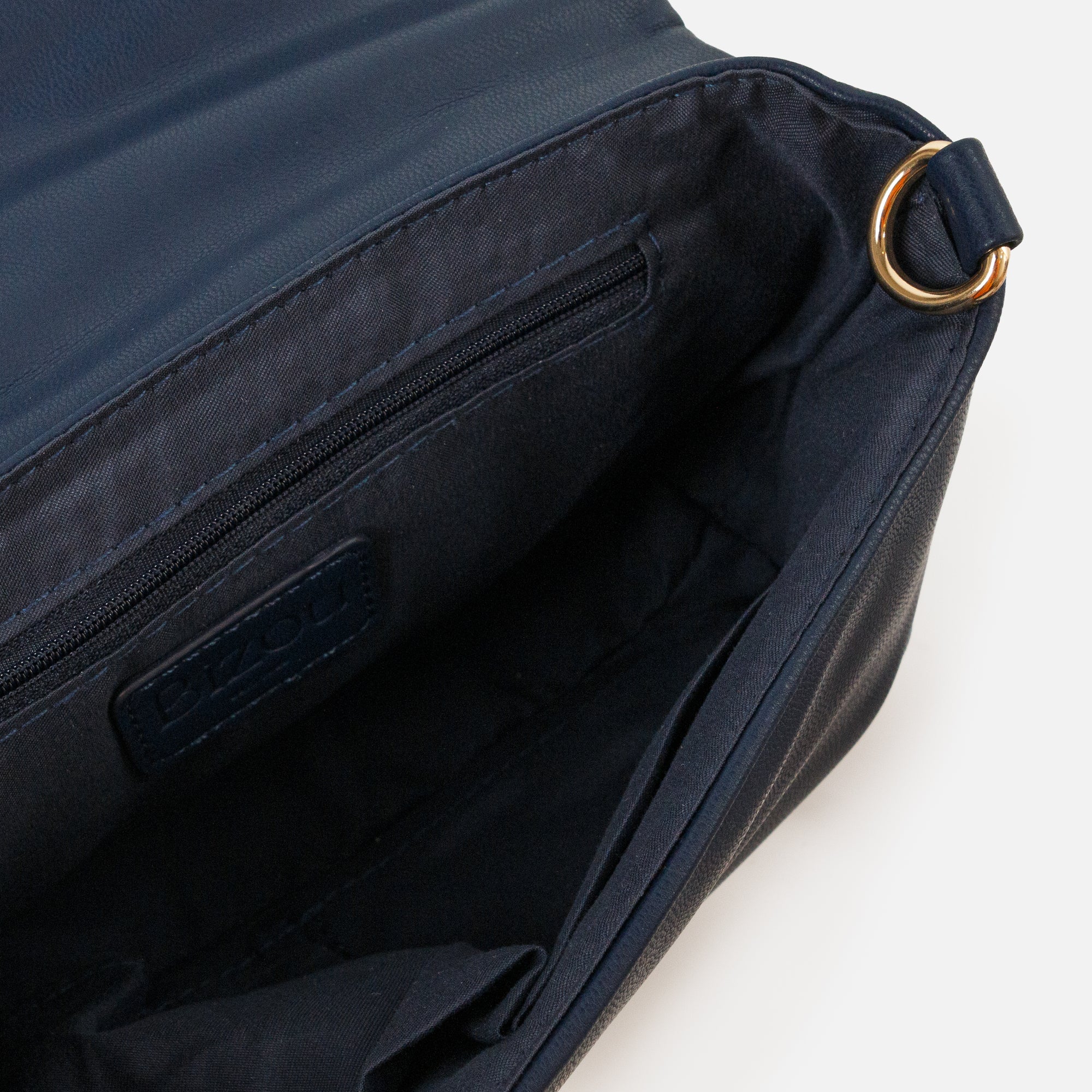 Navy quilted handbag with removable strap