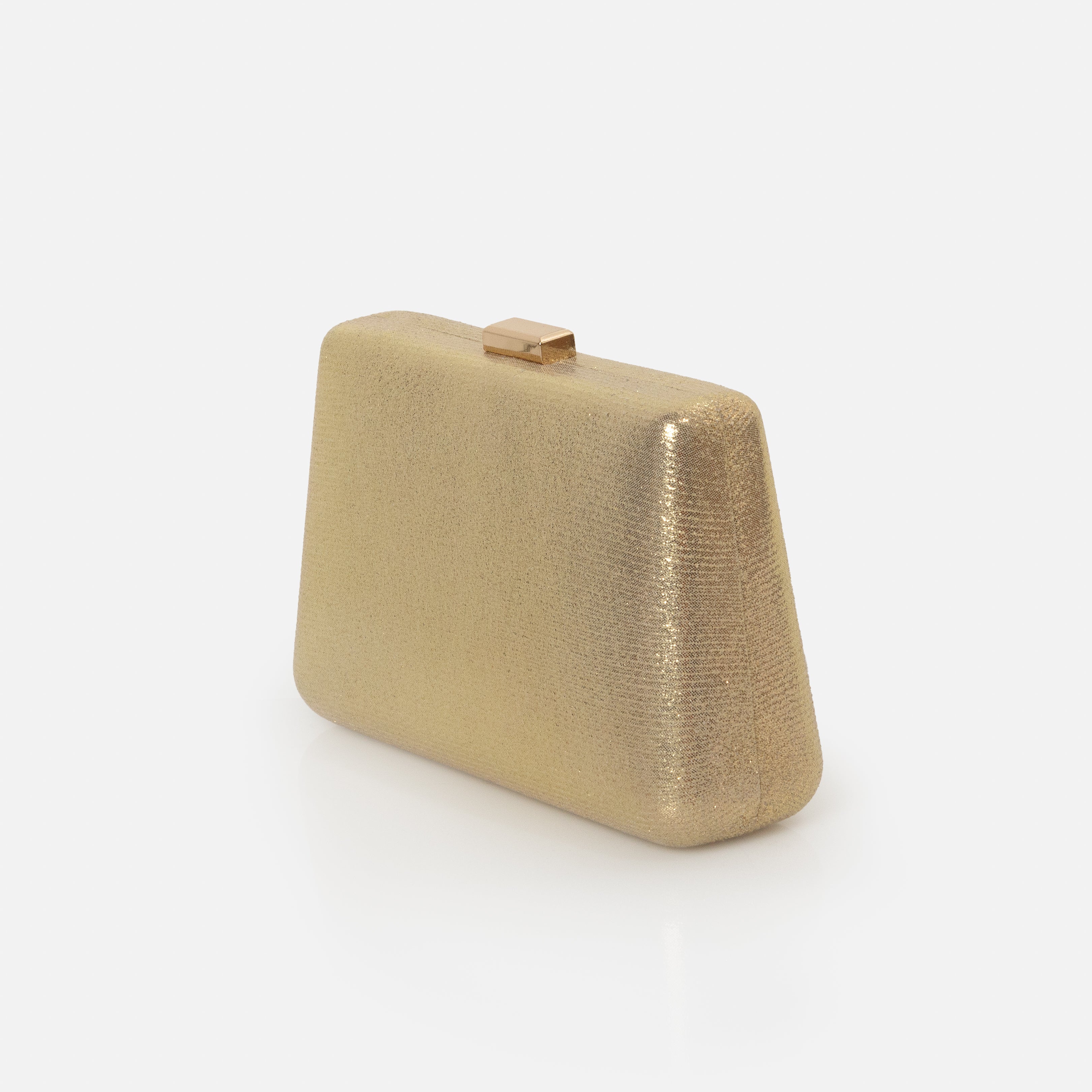 Gold evening handbag with removable strap
