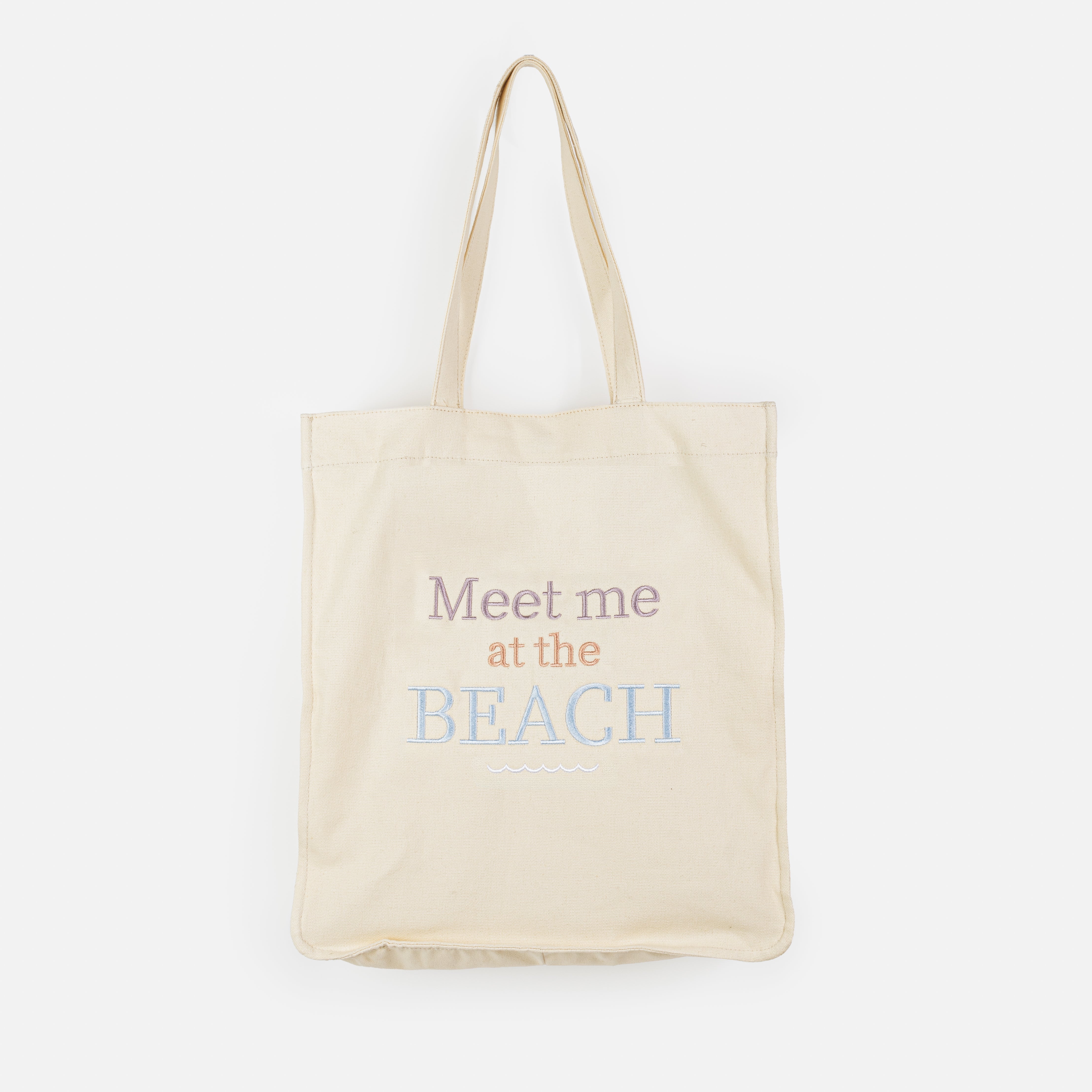 "Meet me at the BEACH" canvas tote bag