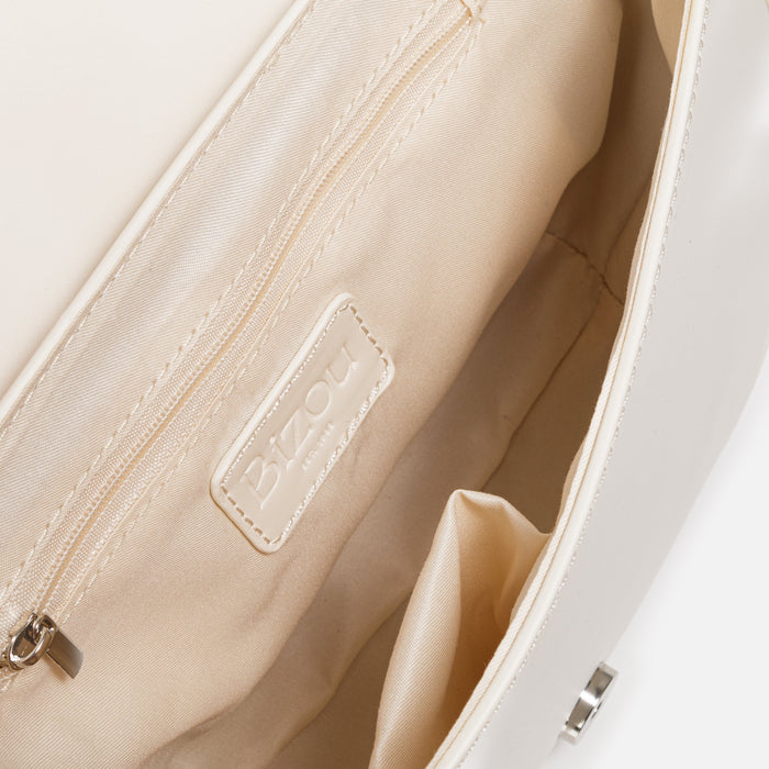Sac à main ivoire avec sangle ceinture en PU